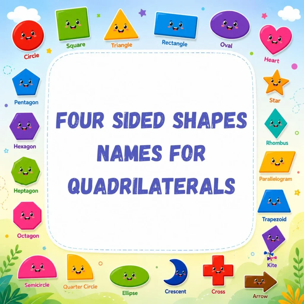 Four Sided Shapes Names for Quadrilaterals