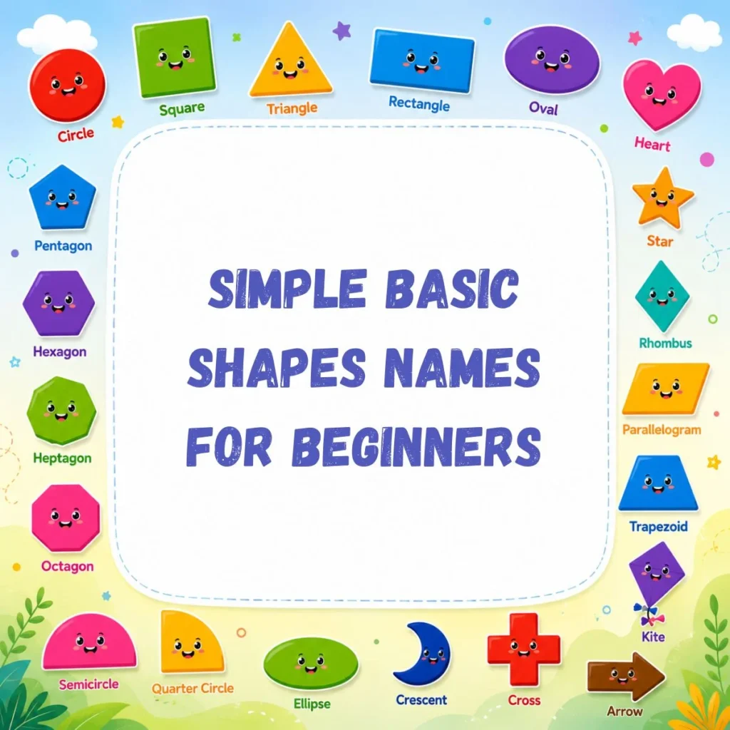 Simple Basic Shapes Names for Beginners