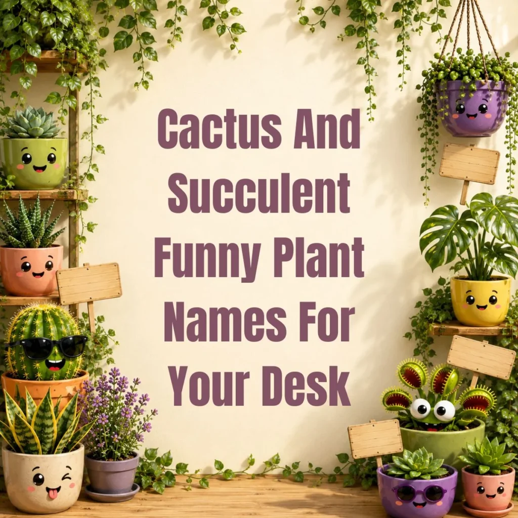 Cactus And Succulent Funny Plant Names For Your Desk