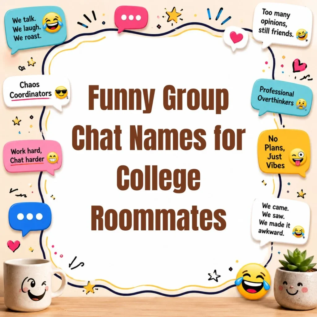 Funny Group Chat Names for College Roommates