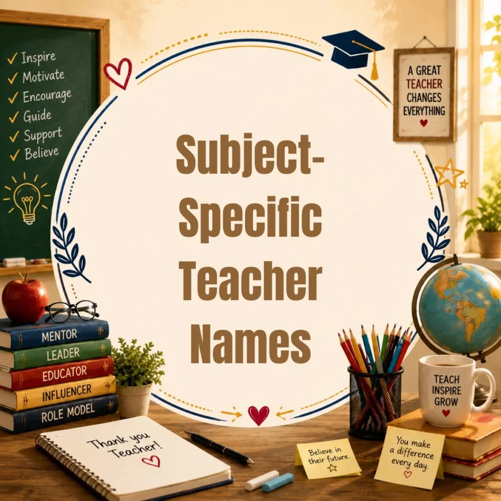 Subject-Specific Teacher Names