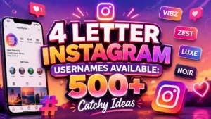 4 Letter Instagram Usernames Available 500+ Catchy Ideas