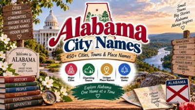 Alabama City Names 450+ Cities, Towns & Place Names