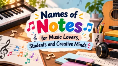 Names of Notes for Music Lovers, Students and Creative Minds🎵